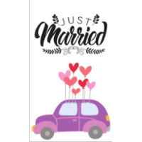 Geluksengeltje bruidspaar met kaartje